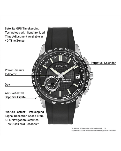 Satellite Wave World Time GPS Men s Black CC3005 00E Watch CITIZEN